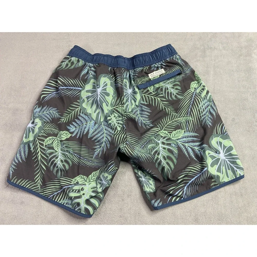 Fair Harbor Shorts Mens Medium Swim Green Tropical Palm 8